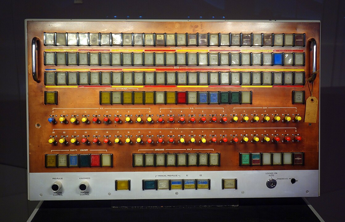 Atlas computer control console from the University of London, about 1964